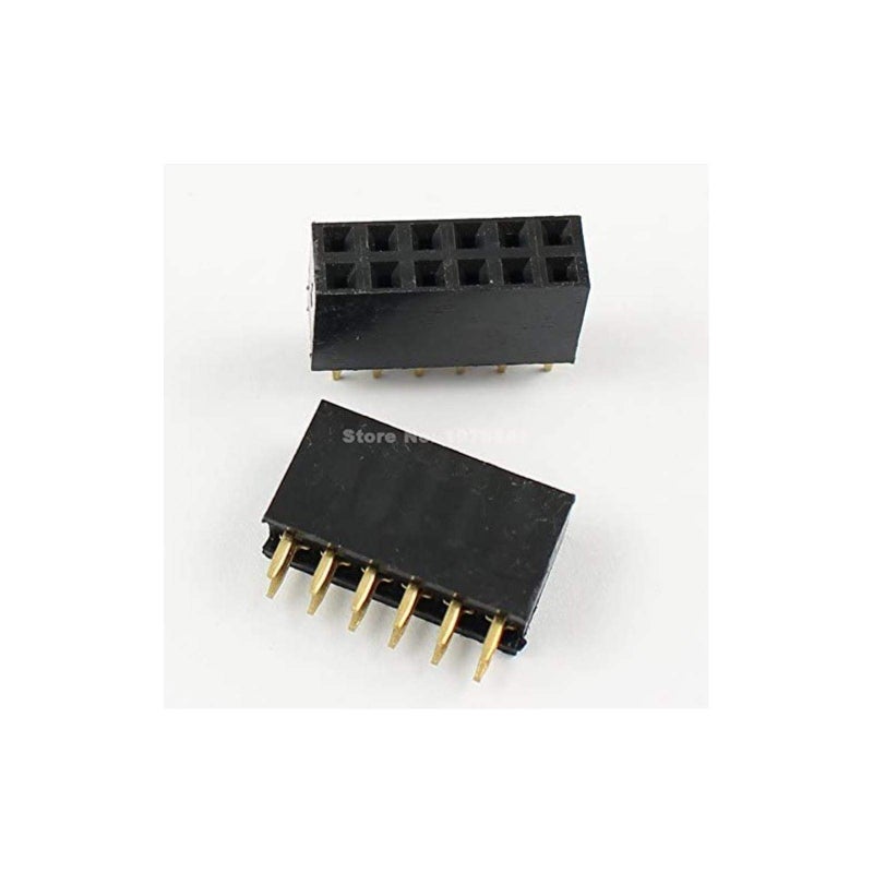Bestol 2.54mm Double Row Female Long Pin 11mm Breakaway PCB Board Pin Header Socket Connector 2x6 20pcs - Image 3